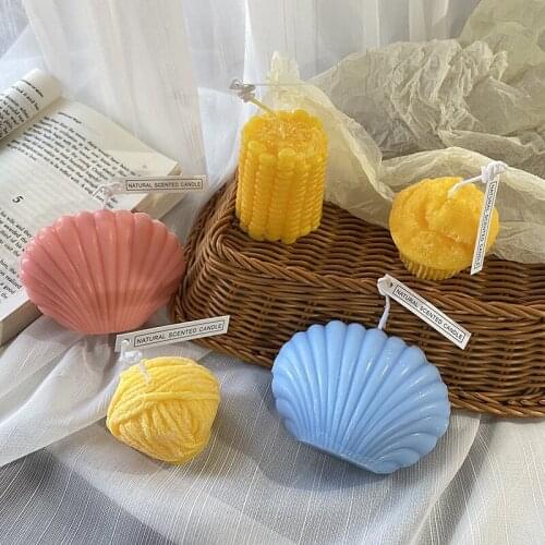 Home Fruit Vegetable Shape Modeling Techniques Scented Candles Decorations Birthday Christmas Party Shell Candles Decoration