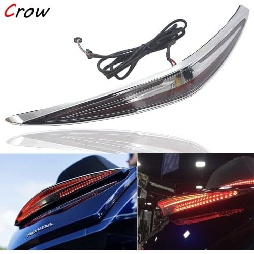 Chrome And Black NEW Motorcycle Rear Trunk Turn Signal LED Brake Light For Honda Goldwing GL1800 Gold Wing Tour DCT Airbag 2020