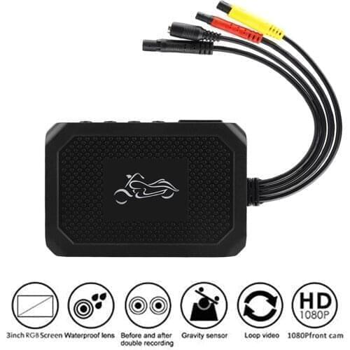 Motorcycle Dash Cam DVR Camera 1080P HD Double Lens Front Rear Driving Record Night Vision Vehicle Recorder Universal Dashcam
