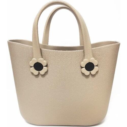 Waterproof New Design Handbag Fashion Lady Silicone Solid Color Beach Bag 2021