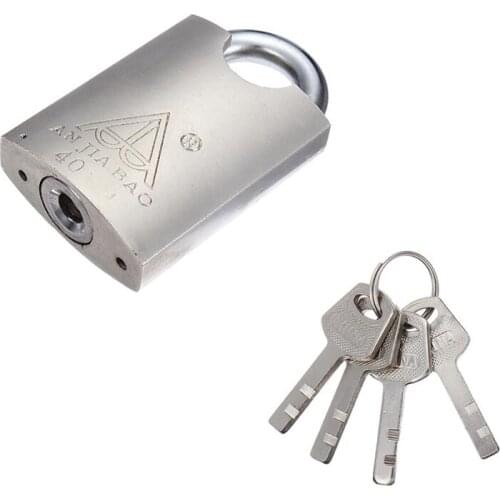 High Quality 40mm 4 Keys Heavy Duty High Security Solid Lock Door Gate Box Safety Stainless Steel Padlock Gold Tone