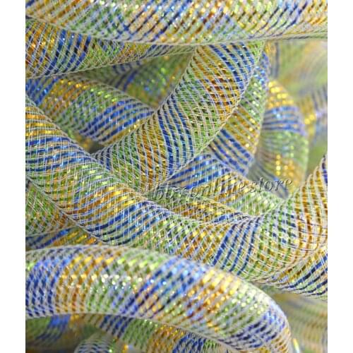 GOLD GREEN BLUE METALLIC STRIPE TUBULAR CRIN CYBERLOX 60 YARD FREE SHIPPING