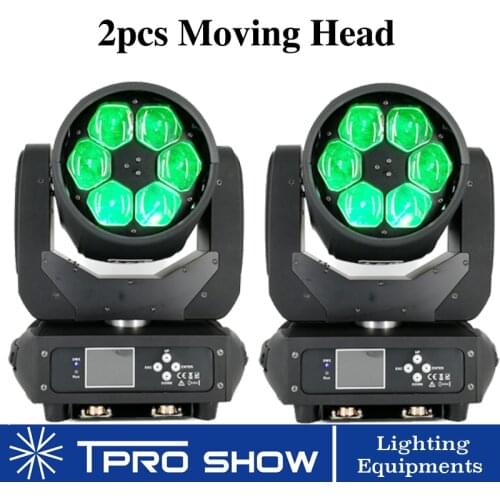 2Pcs LED Moving Head 6x40W Bee Eye Lyre Beam Mobile Head RGBW Wash Stage Lighting Effect Moving Projector For Club Disco DJs