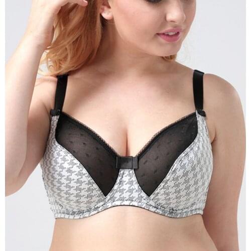 2018 summer thin women plus size bra C D E G cup New lace bra female lingerie deep V sexy big size bra Plus Size