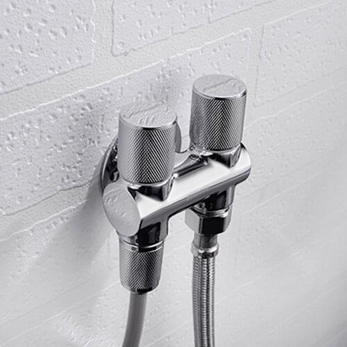 G 1/2 3-Way Tee Connector Brass Material Chrome Finish Angle Valve For Toilets and Bidet Sprayer