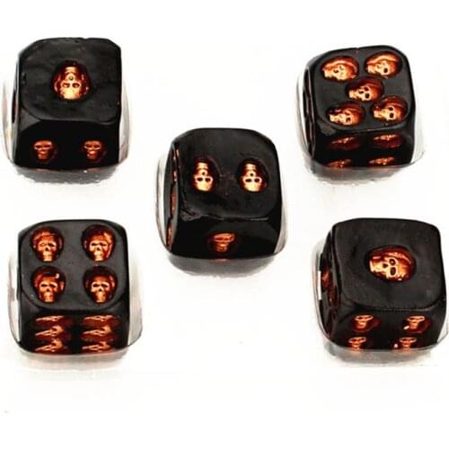 5pcs/set 18mm Skull Bones Dice 6 Sided Resin Skeleton Dice Pub Party Board Game A0KA