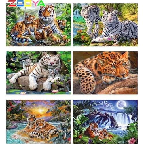 5D Diy Cross Stitch Crystal Diamond Painting Animal Diamond Embroidery New Arrivals Diamond Mosaic Paintings Animal Tiger 3Jm017