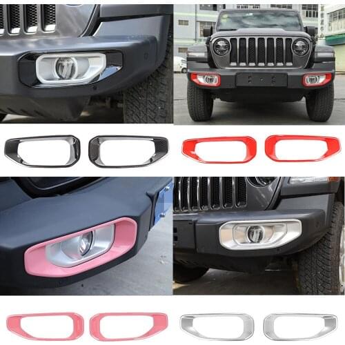 ABS Exterior Car Stickers for Jeep Wrangler JL Gladiator JT 2018-2021 Front Fog Light Lamp Decorative Cover Trim Accessories