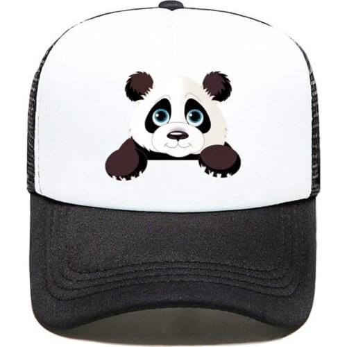 Cute Bear Baseball cap Factory Price DIY Mesh cap For Women And Men Mesh Summer Printed Logo Snapback Cap