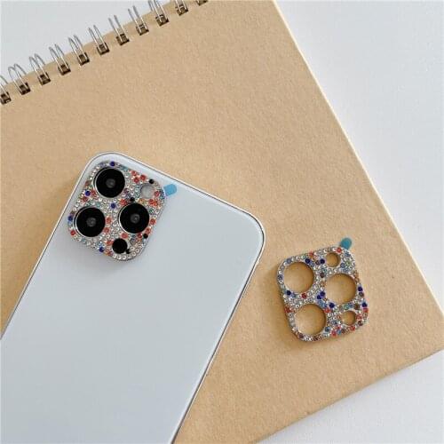 Rhinestone Glitter Camera Lens Protector For iPhone 12 Pro Max 12 Mini Metal Protective Ring For iPhone 11 Pro Max Lens Cover