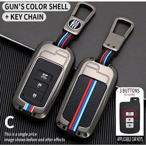 Zinc Alloy Car Key Case Cover For Toyota Camry Corolla Avalon Rav4 Land Cruiser Prado Fob KeyChain Protect Accessories keychain