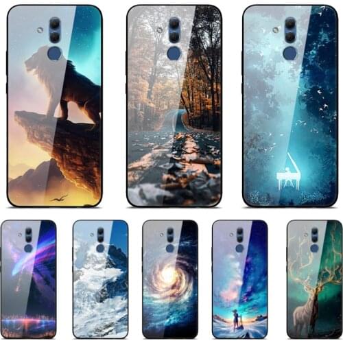 Tempered Glass Phone Case For Huawei Mate 20 Lite Case 6.3" Silicone Phone Shell For Huawei Mate 20 Lite Cover Bumper Coque Capa