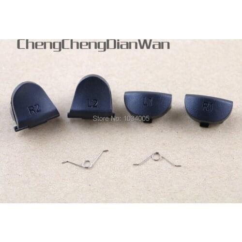 ChengChengDianWan Black L2 R2 L1 R1 Trigger Buttons with Springs Replacement Parts For PS4 JDS001 JDS011 50sets/lot=300pcs