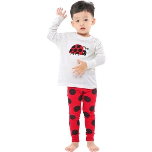100 Cotton Ladybug Children Pajamas Sets Kids Pyjamas for 1-8Years Children Sleepwear Pijamas Infantil Pyjama Fille