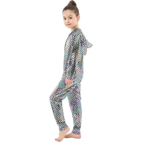 Baby Girls Fish Scale Mermaid Jumpsuits Toddler Boys Overalls for 3-11 Years Kids Halloween Cosplay Costumes Children Clothing