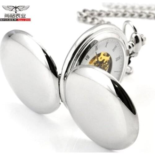 20pcs/lot Steampunk Silver/Black/Gold/Bronze Double Openable Case Mechanical Pocket WatchRetro Skeleton Roman Dial