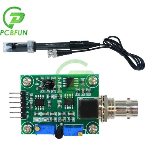 PH Electrode Probe BNC Connector for Aquarium PH Controller Meter Sensor ph Tester Probe+PH4502C PH Tester Module PH0-14 Detect