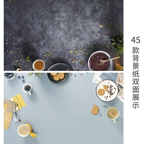 Breakfast Marble Coffee Tea Beans 57x87cm PVC background dark marble light blue Food 2 sides print