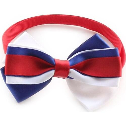 50PC/Lot Red/White/Blue Pet Dog Bow Ties 4th of July Dog Grooming Accessories Cat Dog Bowties Neckties Pet Supplies