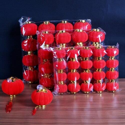 Hot sale 30pcs/pack Red Traditional Chinese Small Lanterns Mini Layout Lantern for Festival/ Wedding/ Party Decorations supplies