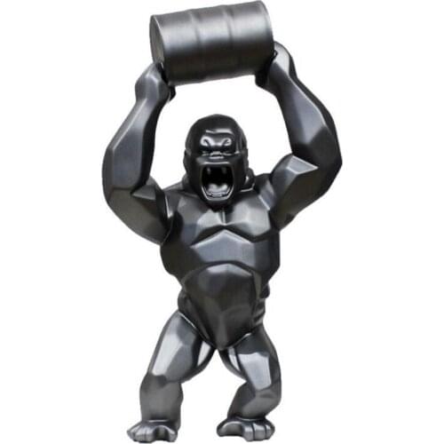 65CM SIMULATION ANIMAL ART STATUE GORILLA BUST ORANGUTAN ART SCULPTURE RESIN CRAFT AMERICAN CREATIVE HOME DECOR A1725