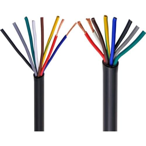 RVV black cable 15AWG 1.5MM 2 core 3 core 4 core 5 core 6 core 7 core 8 core 10 core 12 core 16 core 20 control signal wire