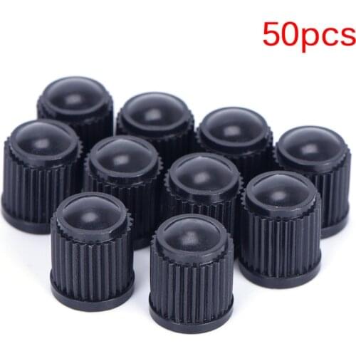50Pcs/lot Motorcycle Auto Wheel Tyre Valve Stem Caps Dust Cover Lid Black Plastic Truck Car Tire Air Wheel Valve Stem Cap