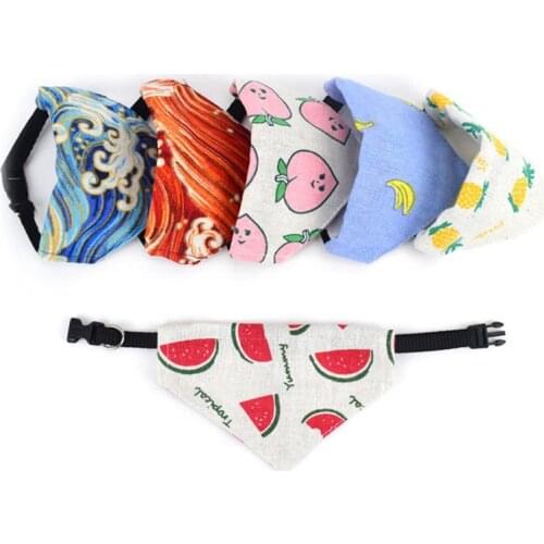 Fruit Printed Cat Scarf Triangular Scarfs Pet Bandana Accessories Cute Dog Collar Bandana Adjustable Dog Neckerchief Bibs Collar