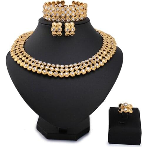 Longqu Dubai Gold Colorful Jewelry Set Nigerian Wedding woman accessories Jewelry Set African Beads Flower designer Jewelry Set