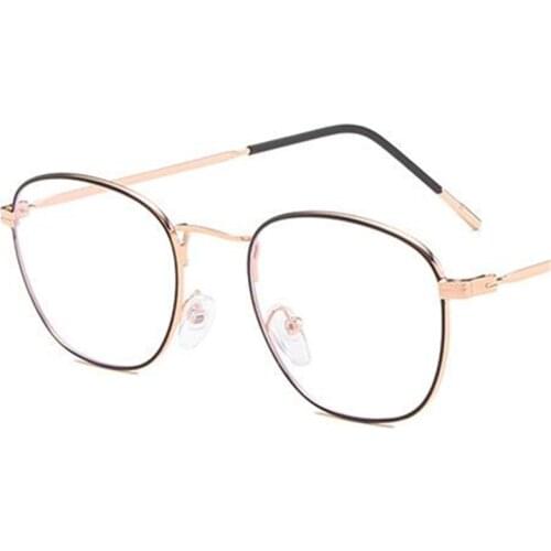 Fashion Anti-Blue Glasses Women & Men Optical Eyewear Unisex Retro Alloy Thin Frame Spectacles Oval Eyeglasses