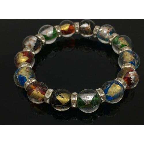 New Fashion Chinese Style Glazed Stretch Bracelet 3D Colored Round Bead Bracelet for Women Free Shipping S-118