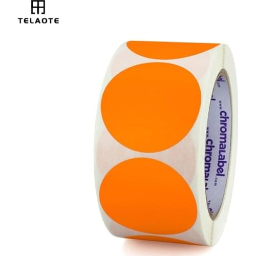 Orange Chroma Label Color Code Dot Labels Stickers 1 Inch Round Permanent Color-Code Dot Stickers White Stationery Stickers Roll