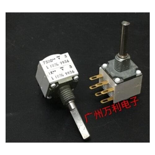 Original VISHAY Israel potentiometer back 750R front 1K double gold foot potentiometer switch shaft 22mm 6 feet white