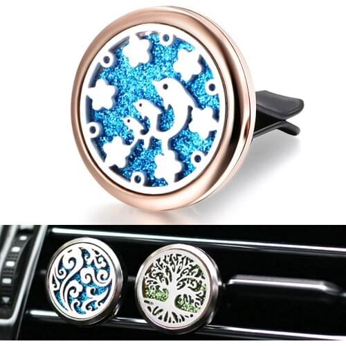 316L Dolphin Perfume Car Air Aroma Diffuser Locket Stainless Steel Vent Freshener Car Clip Aromatherapy Essential Oil Diffuser