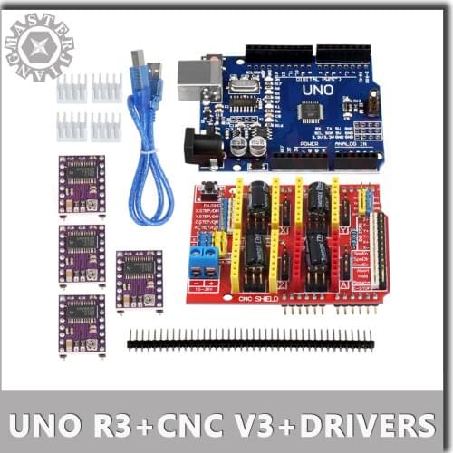 Professional 3D Printer CNC Kit UNO R3 Board+CNC Shield v3+A4988/DRV8825 Motor Drivers 3D printer DIY motherboard laser engraver