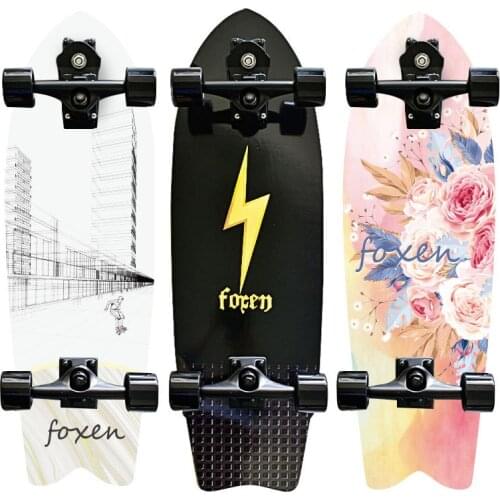 81x25cm Land Surfboard Professional Skateboard Cruise Board Ski Simulator Surf Training Color Pattern Maple Cruiser Surfskate