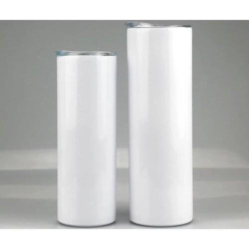 DIY Sublimation Tumbler 15oz 20oz 30oz Straight Skinny Tumbler Cups Stainless Steel slim Insulated Tumbler SN850