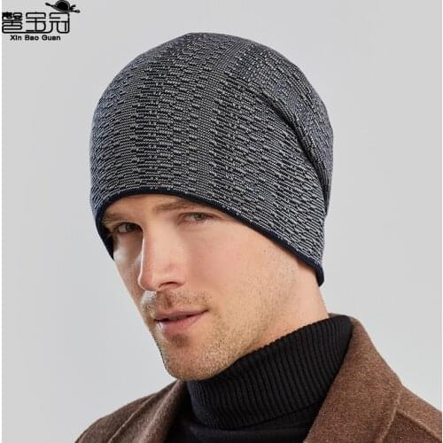 Hat Womens winter simple warm wool hat mens two color knitted hat outdoor Plush hood