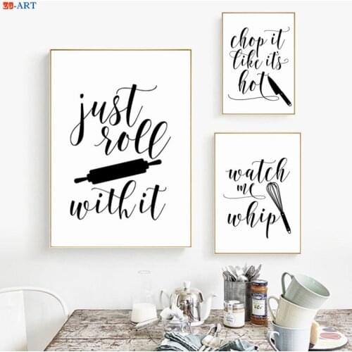 Funny Quotes Posters and Prints Modern Wall Art Minimalist Canvas Painting Kitchen Art Wall Decor Unframed Decoration Pictures