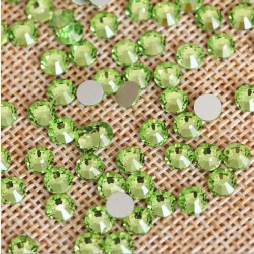 Super Shiny SS3 SS4 SS5 SS6 SS8 SS10 SS12 SS16 SS20 Green Non Hotfix Crystal Color 3D Nail Art Decorations Flatback Rhinestones