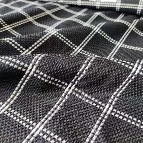 50x145cm France Black and White Lattice Dyed Braided Tweed Fabric For Woman Autumn Jacket Dress Suits Coat DIY Sewing Material