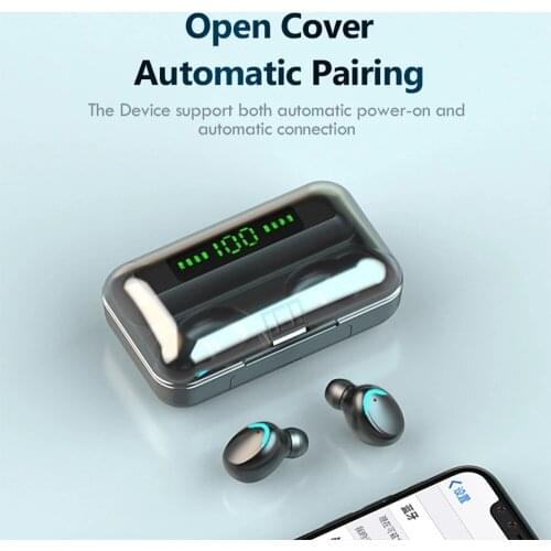 TWS F9 Bluetooth Earphone V5.0 Stereo Wireless Headset Sport Waterproof Earphones Mini Touch Control Noise Cancelling Headset