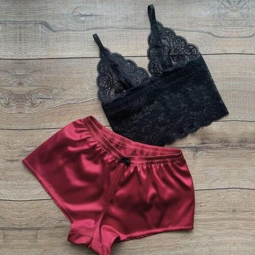 Women Plus Size Sexy Lingerie Lace Camisole And Panty Underwear Set Erotic Lingerie Sexy Sleepwear Womens Pajamas Set Lenceria