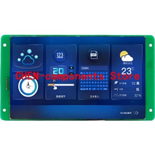 DWIN 7 inch TFT LCD Display, 1024*600 HMI Smart Touch Screen, Commercial Grade,Smart UART Serial IPS LCD Module,DMG10600C070_03W
