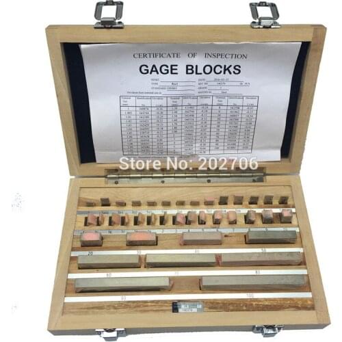 1-100mm Block gauge set, 38pcs/set, 1 Grade