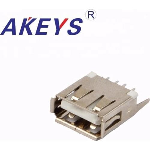 20PCS USB-A-02/Z 13.7mm Half parcel A-type USB socket female seat 180 degree usb connector with Bend pin