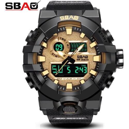 2018 Sbao Fashion Brand Led Display Men Sport Watch Male Digital Wristwatch Stop Daily Alarm Boys Calendar Water Resistant Shock