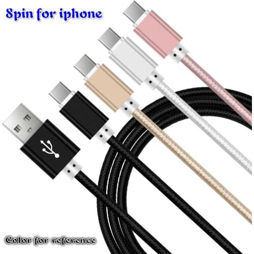 50pcs/lot USB Cable for iPhone XS Max XR X Fast Charger Cable for iPhone 6 5 s 8 7 Se Nylon Braided 1m 3ft Mobile Phone Cable