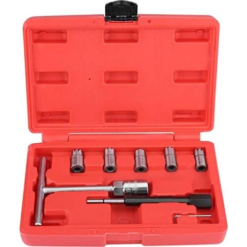 7pcs Diesel Injector Seat Cutter Cleaner Tool Set Cleaner Carbon Cutting Tool Engine Care Car Repair Tool