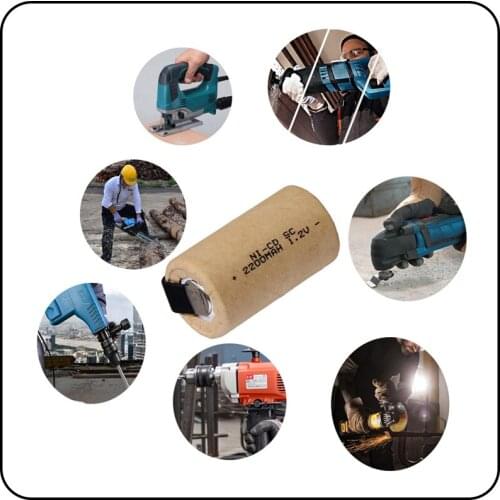 Real capacity SUB C battery SC batteries rechargeable 1.2V 2200mah nicd akkumulator for power tools EUROPE free shipping